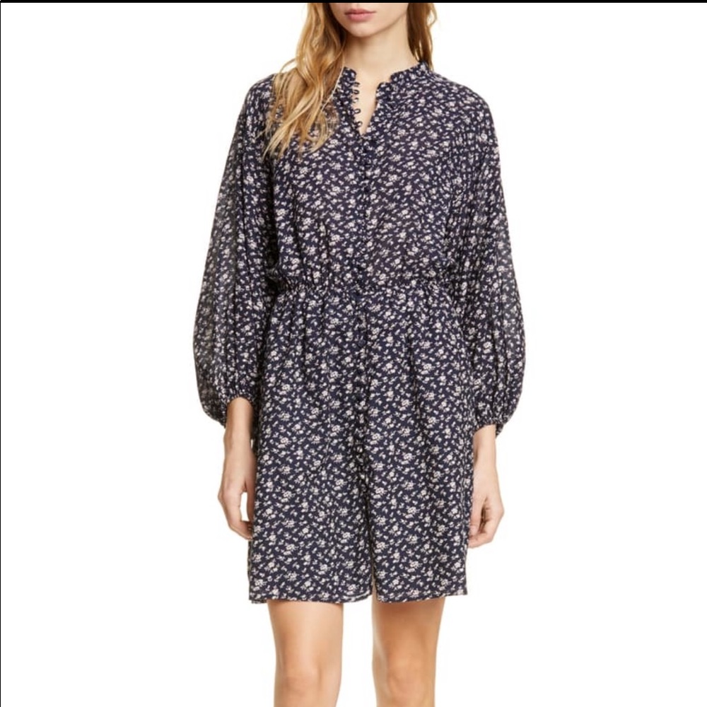 Joie Galani balloon sleeve prairie dress